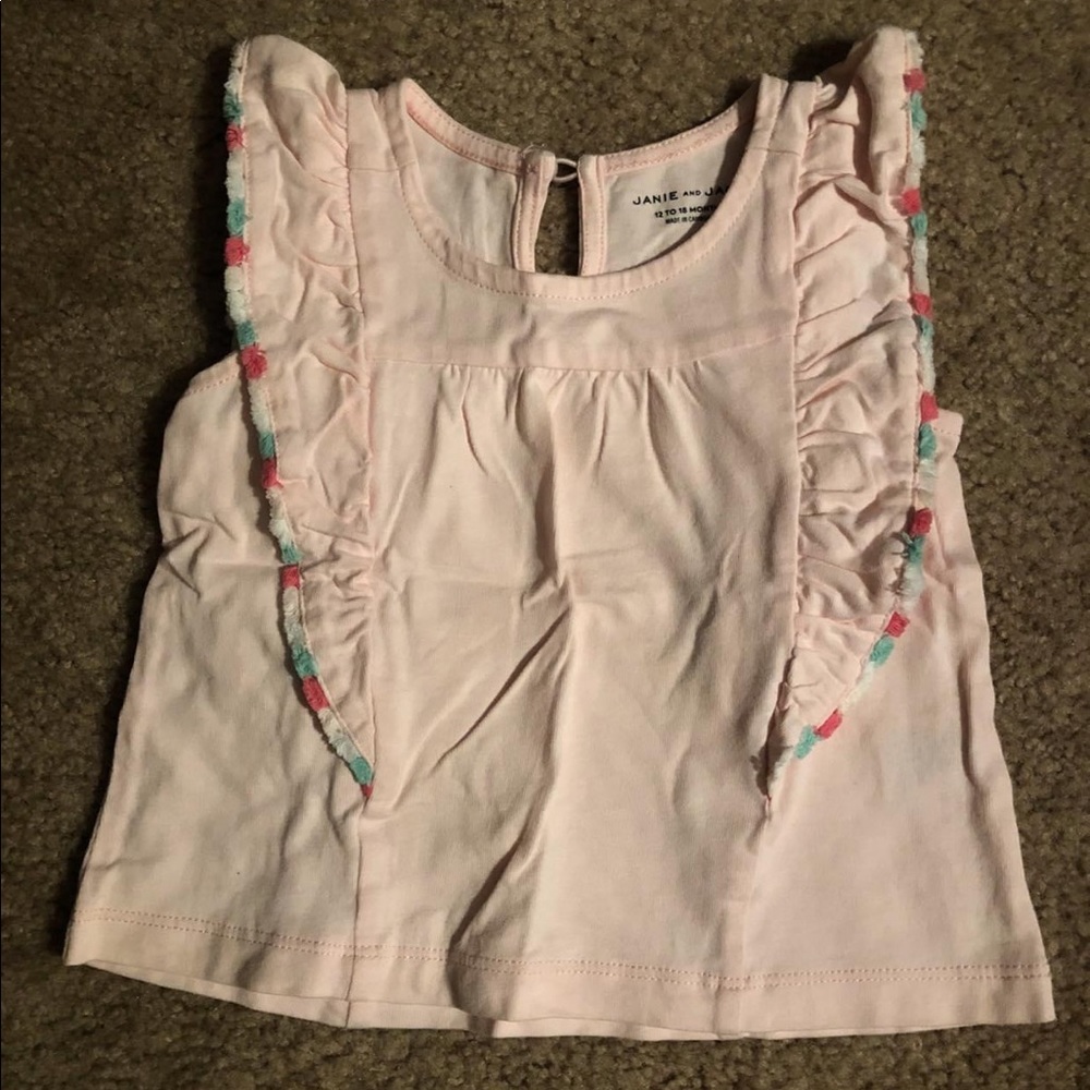 Nwot 12-18 month pink ruffled top